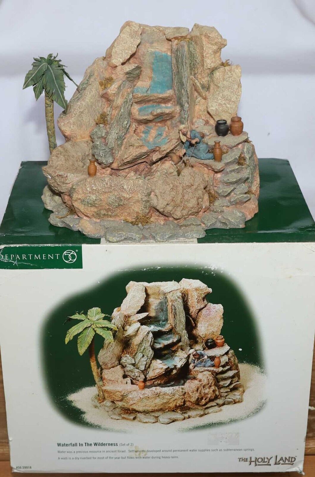DEPT 56  WATERFALL IN THE WILDERNESS 59918 THE HOLY LAND VILLAGE CHRISTMAS