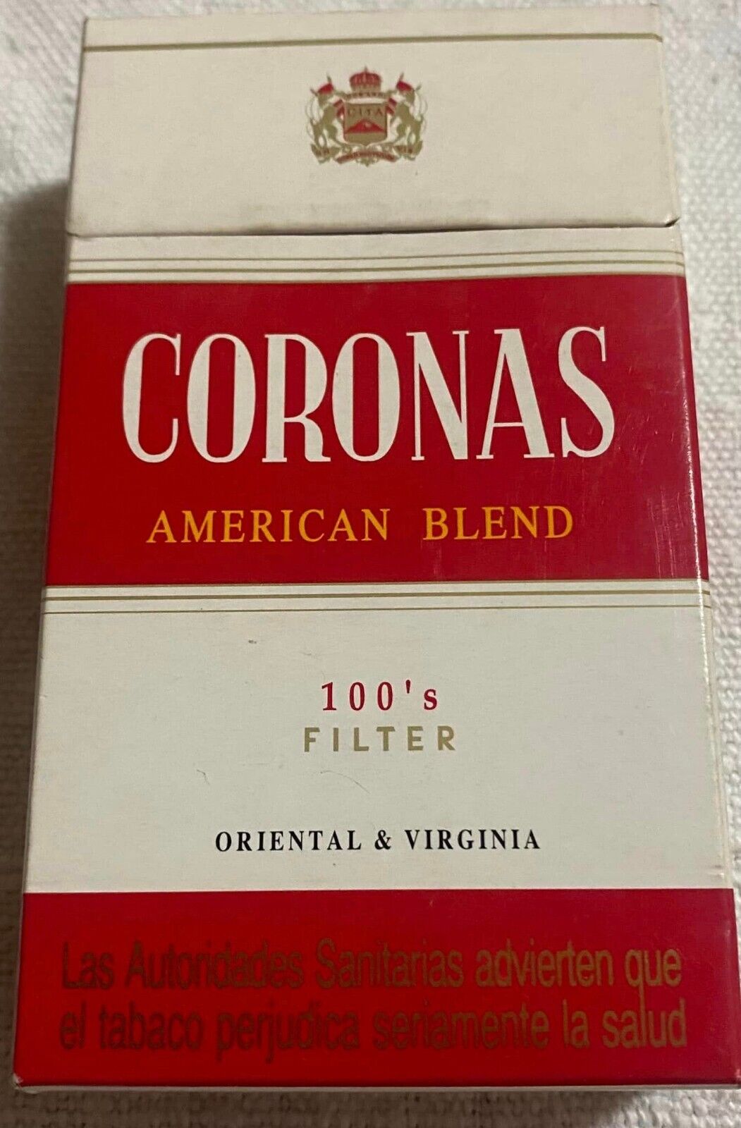 Vintage Coronas 100’s Filter Cigarette Cigarettes Cigarette Paper Box Empty