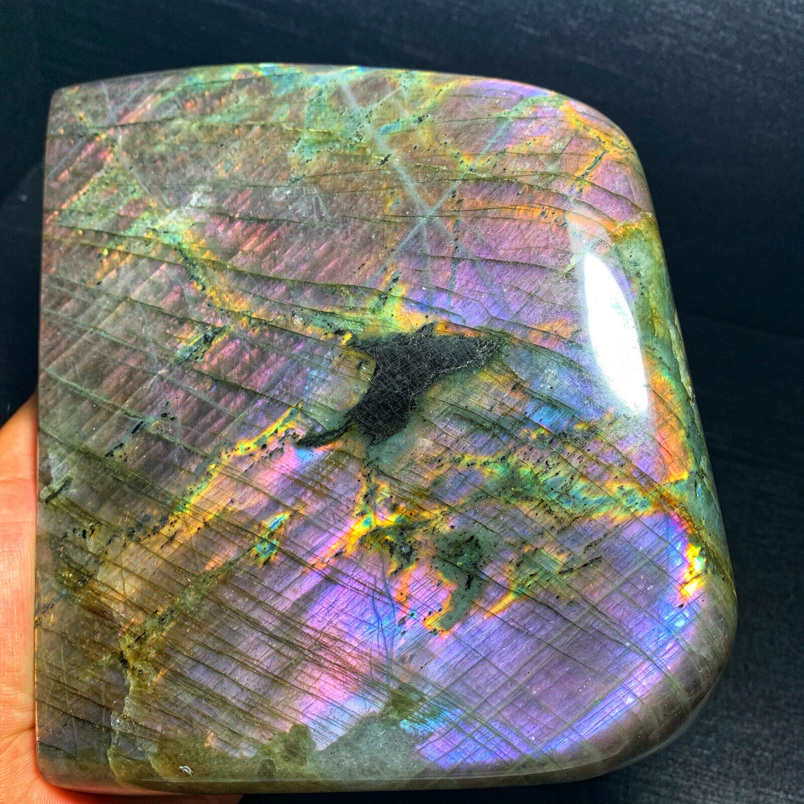 2653G  Natural Purple Flash Rainbow Labradorite Polished Gemstone Healing  CF53