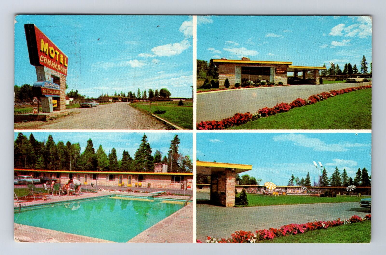 Sault Ste Marie MI-Michigan, Motel Commodore, Antique Vintage c1966 Postcard