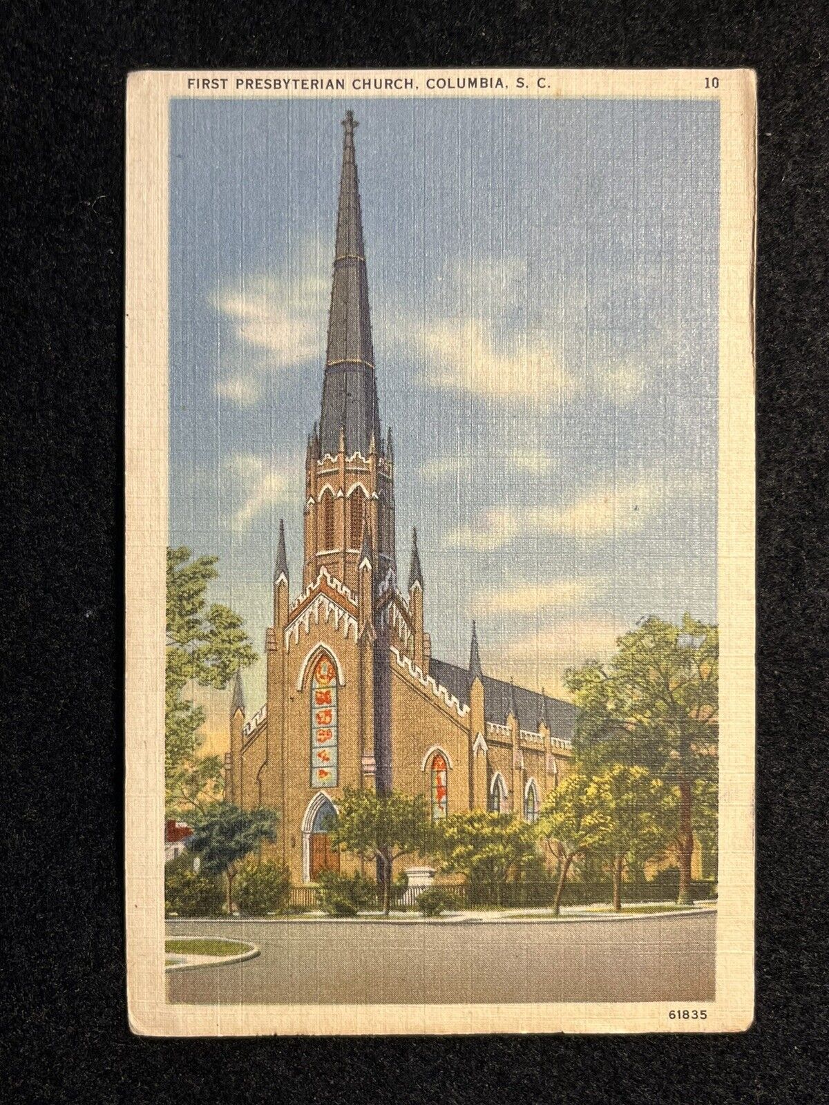 VINTAGE 1952 FIRST PRESBYTERIAN CHURCH POSTCARD COLUMBIA SC to ATLANTA GEORGIA