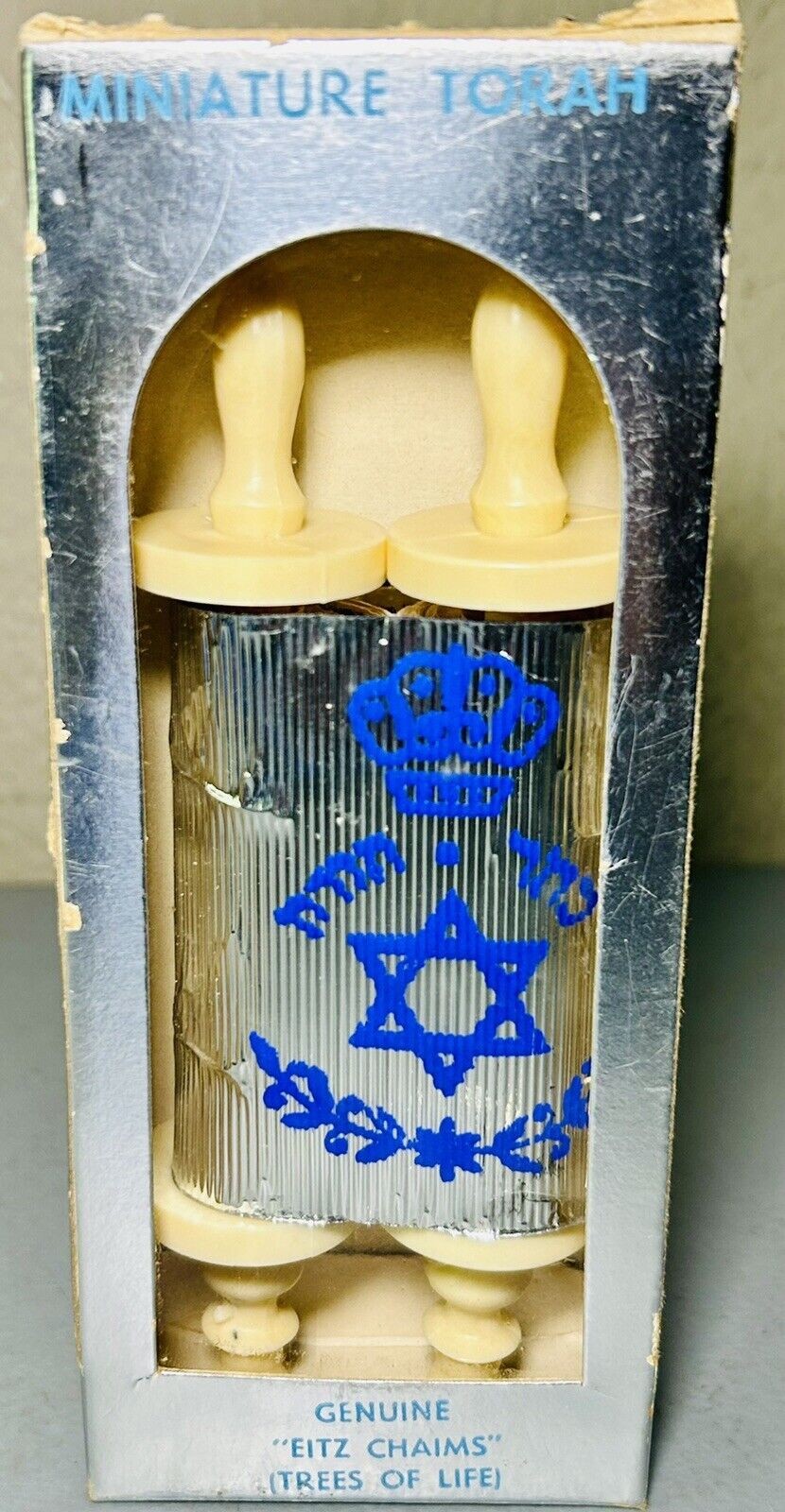 Vintage Judaica Mini 6”  Torah Scroll GENUINE \