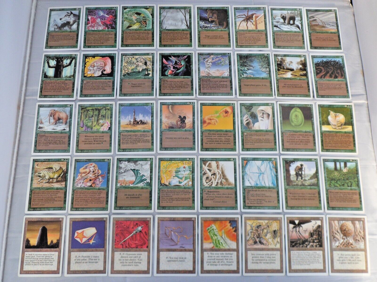 MTG Magic Revised 3rd Ed. Green/Artifact Cards Collection x40 (NM/LP)