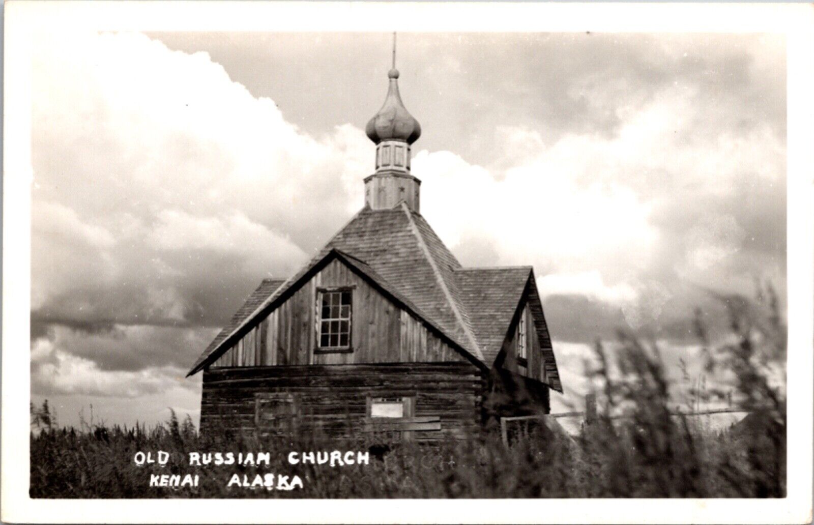 Real Photo Postcard Old Russian Church in Kenia, Alaska
