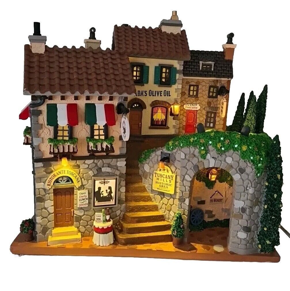 🚨LEMAX TUSCANY HILLS Italian Village House Facade Holiday Lighted 85320 Retired