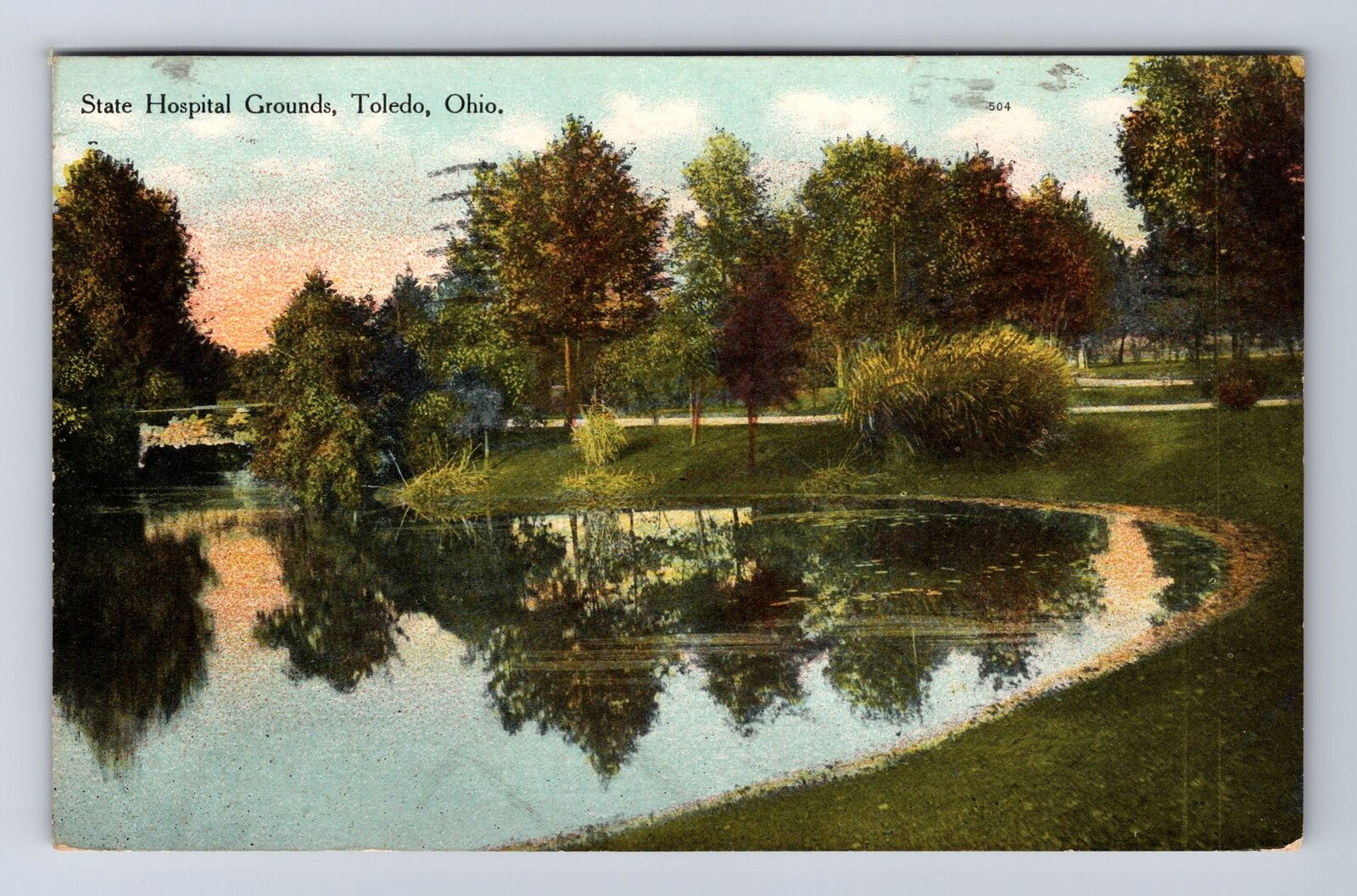 Toledo OH-Ohio, State Hospital Grounds, Antique Vintage c1909 Postcard