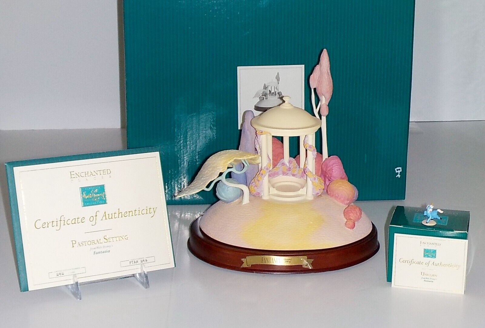 DISNEY WDCC ENCHANTED PLACES PASTORAL SETTING FROM FANTASIA W/MINIATURE UNICORN