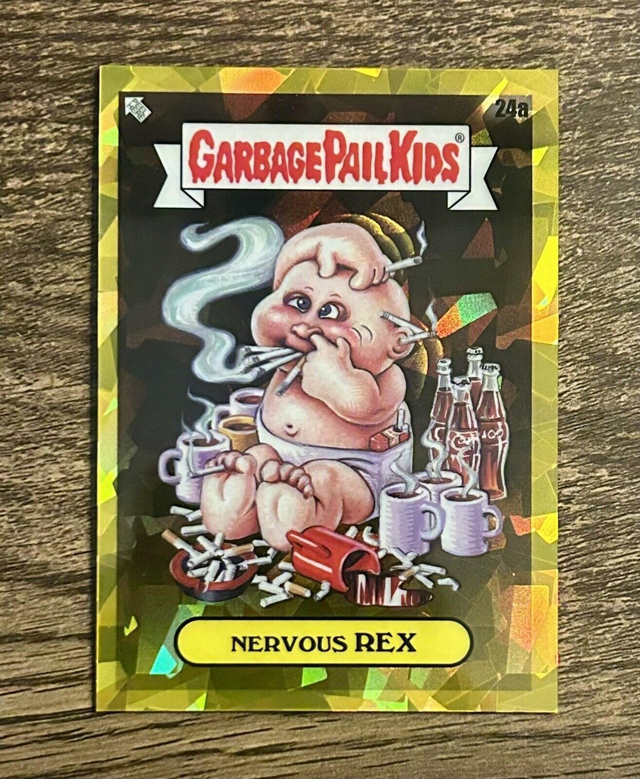2020 Topps Garbage Pail Kids Sapphire Gold Refractor /15 Nervous Rex 24a