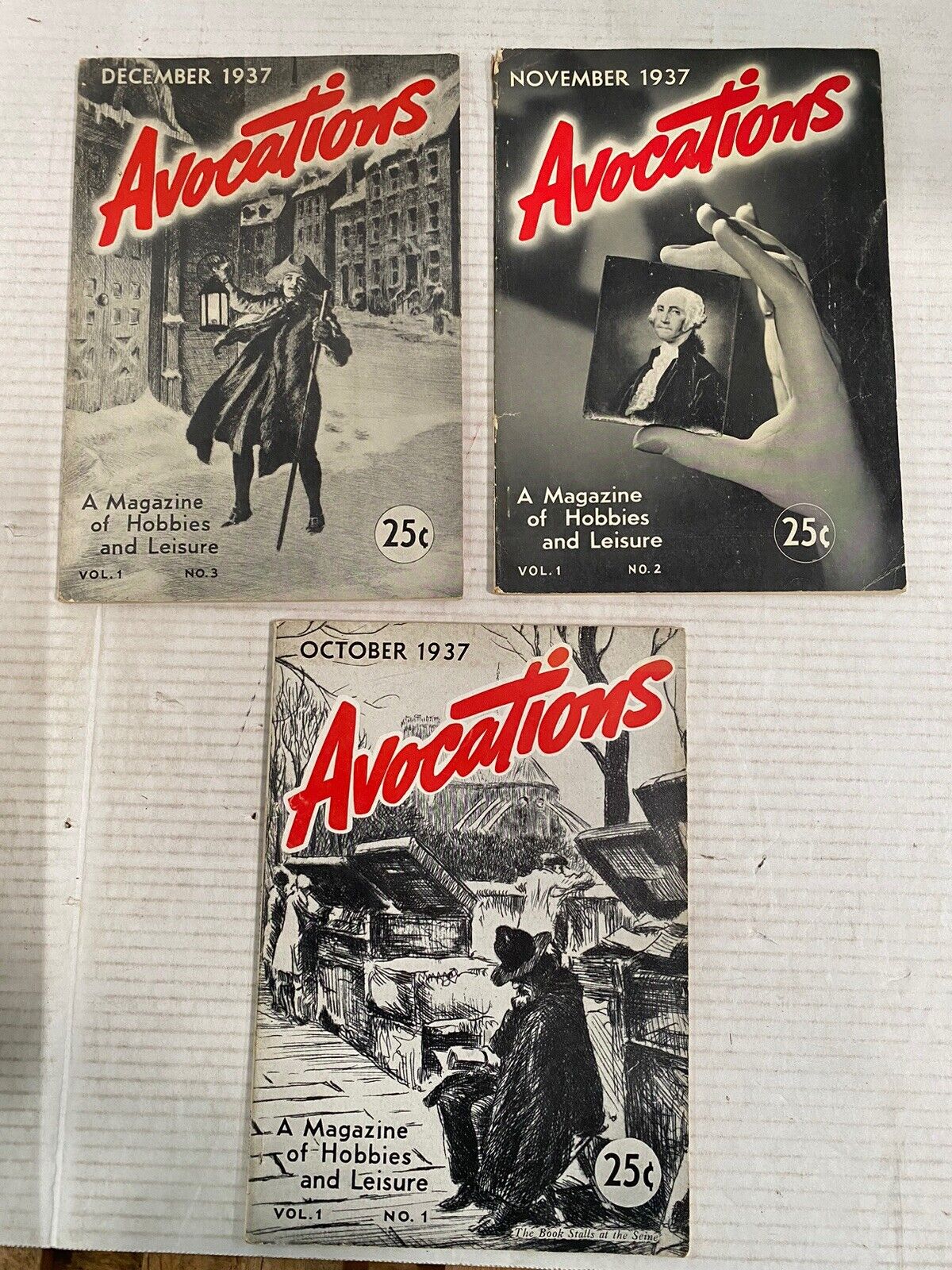 Avocations Magazine of Hobbies Leisure Lot of 3 1st Ed Oct 1937
