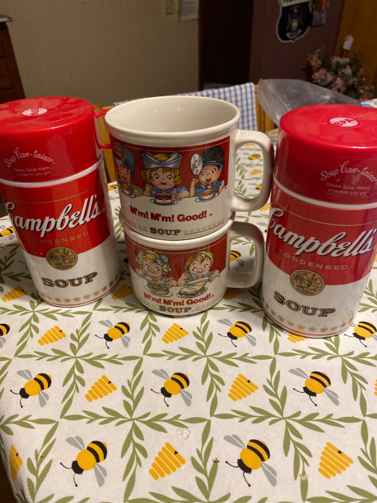 LOT of Campbells Thermos (NEW) and 1993 Soup Bowls