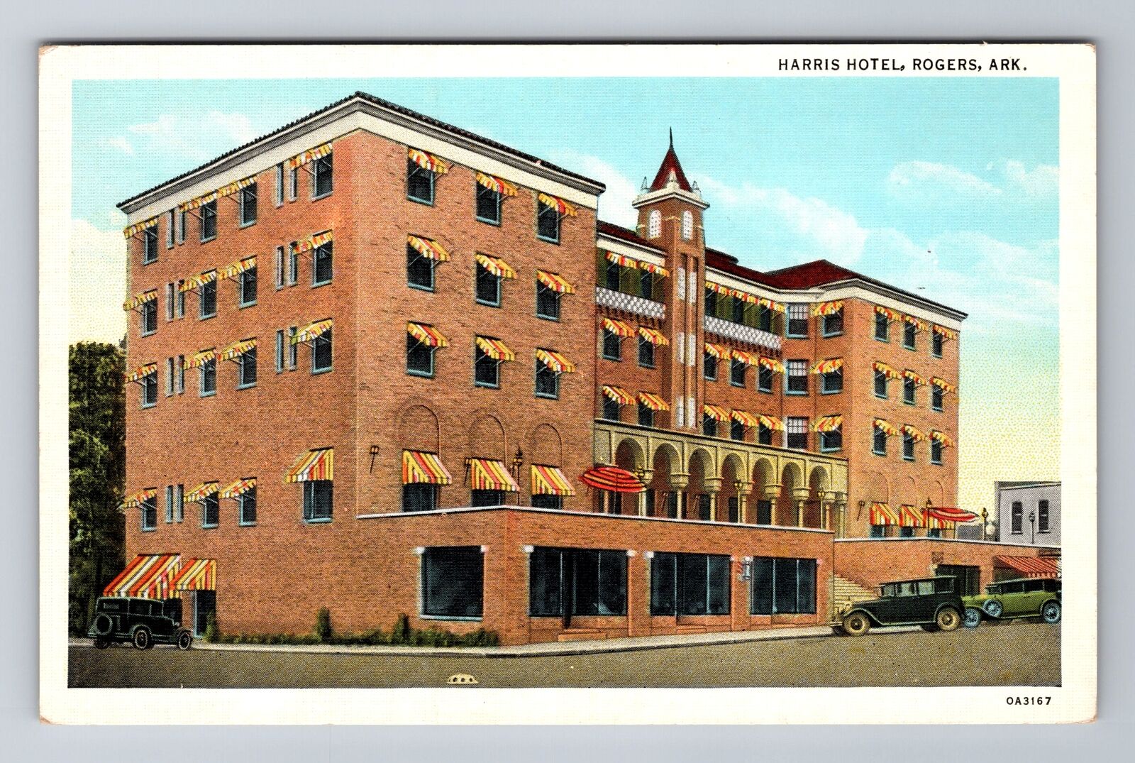 Rogers AR-Arkansas, Harris Hotel, Advertising, Antique Vintage Souvenir Postcard