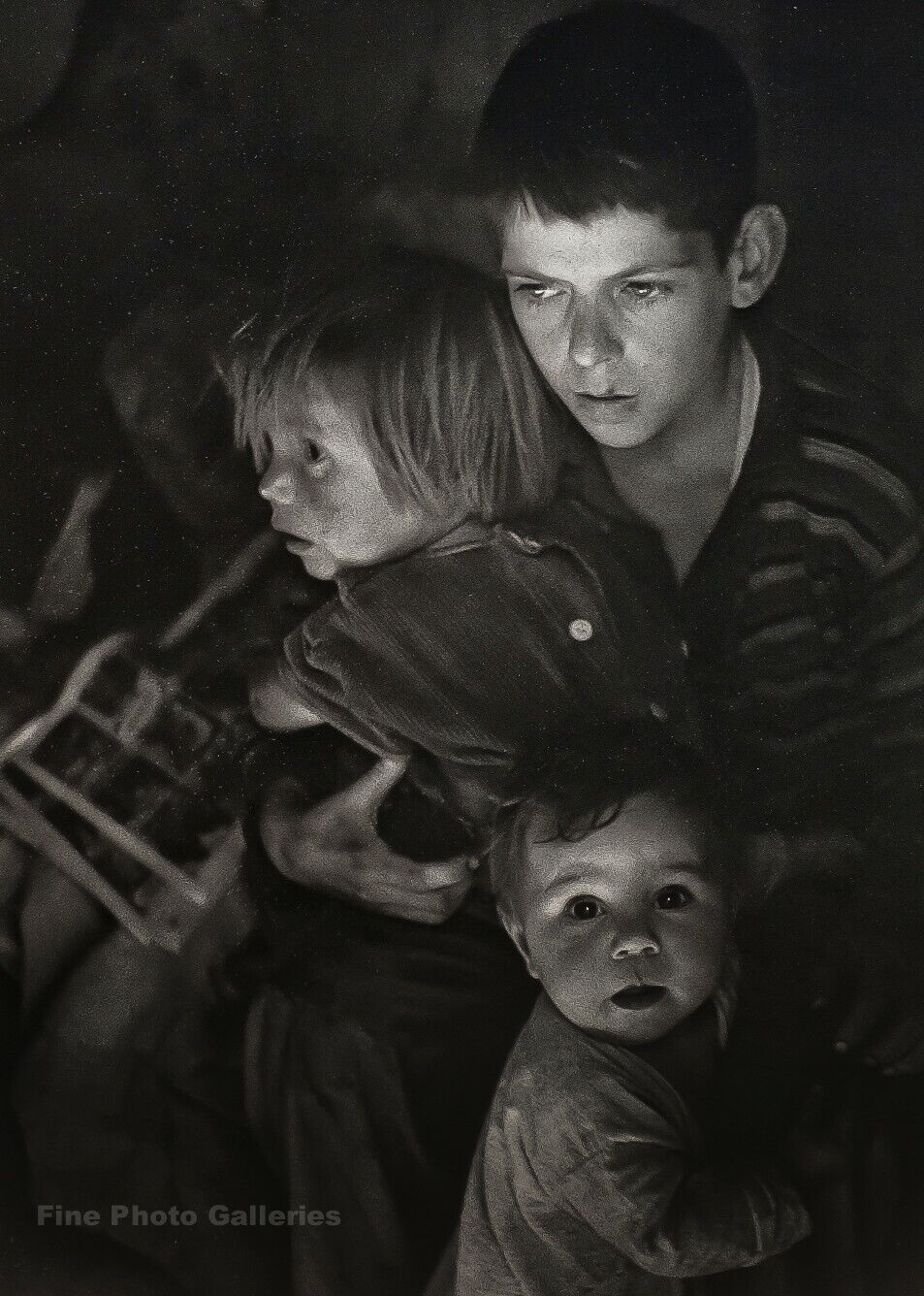1944/72 ANSEL ADAMS Vintage Camp Children Boy Portrait Photo Engraving Art 11X14