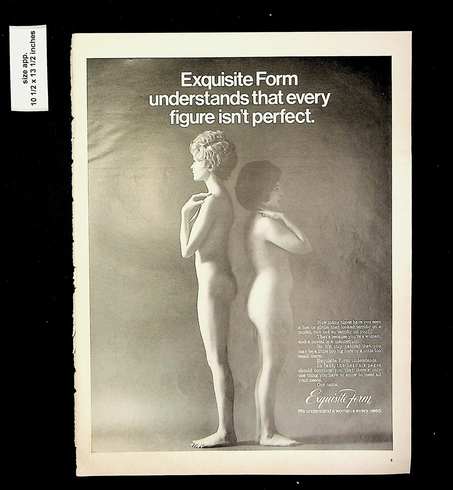 1969 Exquisite Form Women Underwear Vintage Print ad 14724