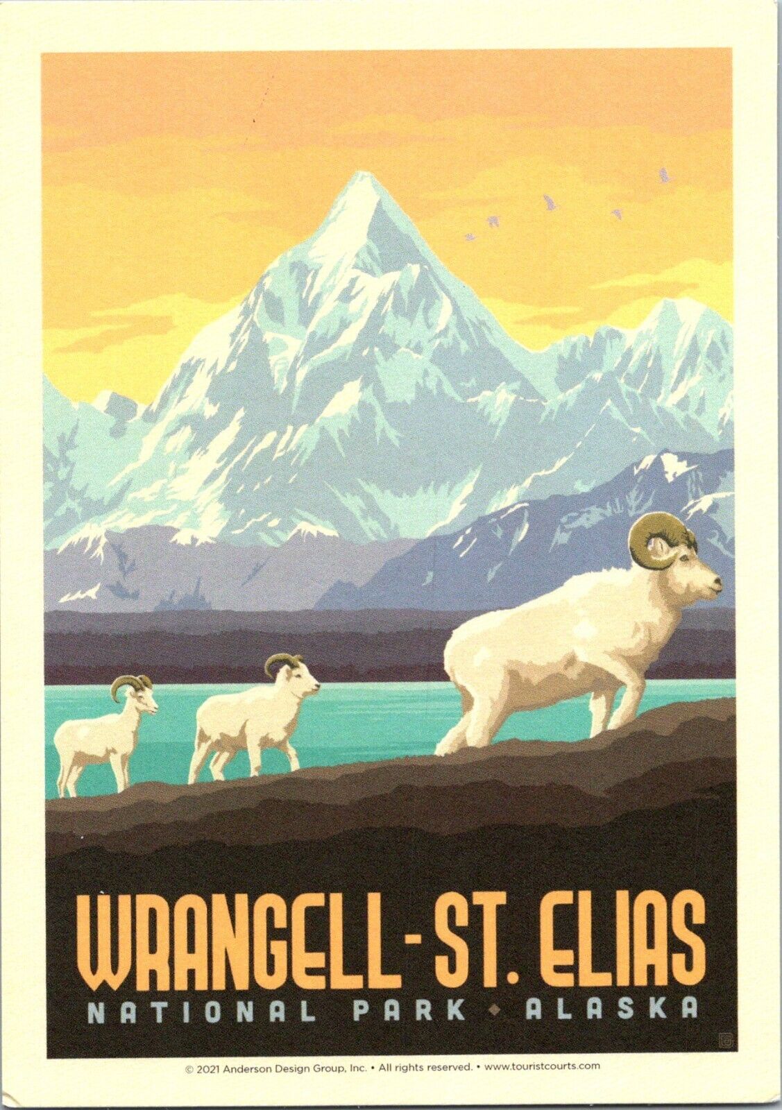 Wrangell St. Elias National Park Alaska mountain goat Anderson Design postcard