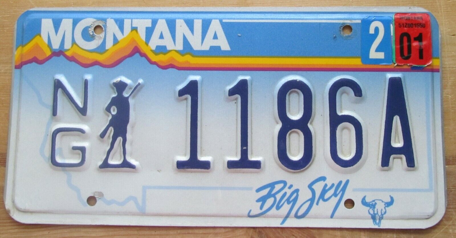 Montana 2001 MILITARY NATIONAL GUARD License Plate NICE QUALITY # 1186A