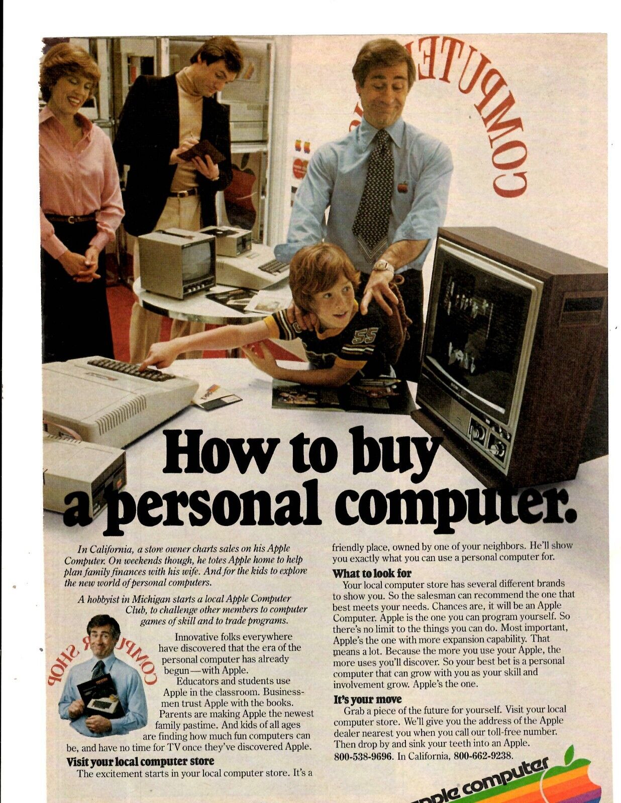 1980 Print Ad Apple Computer How to buy a personal computer  Family Store