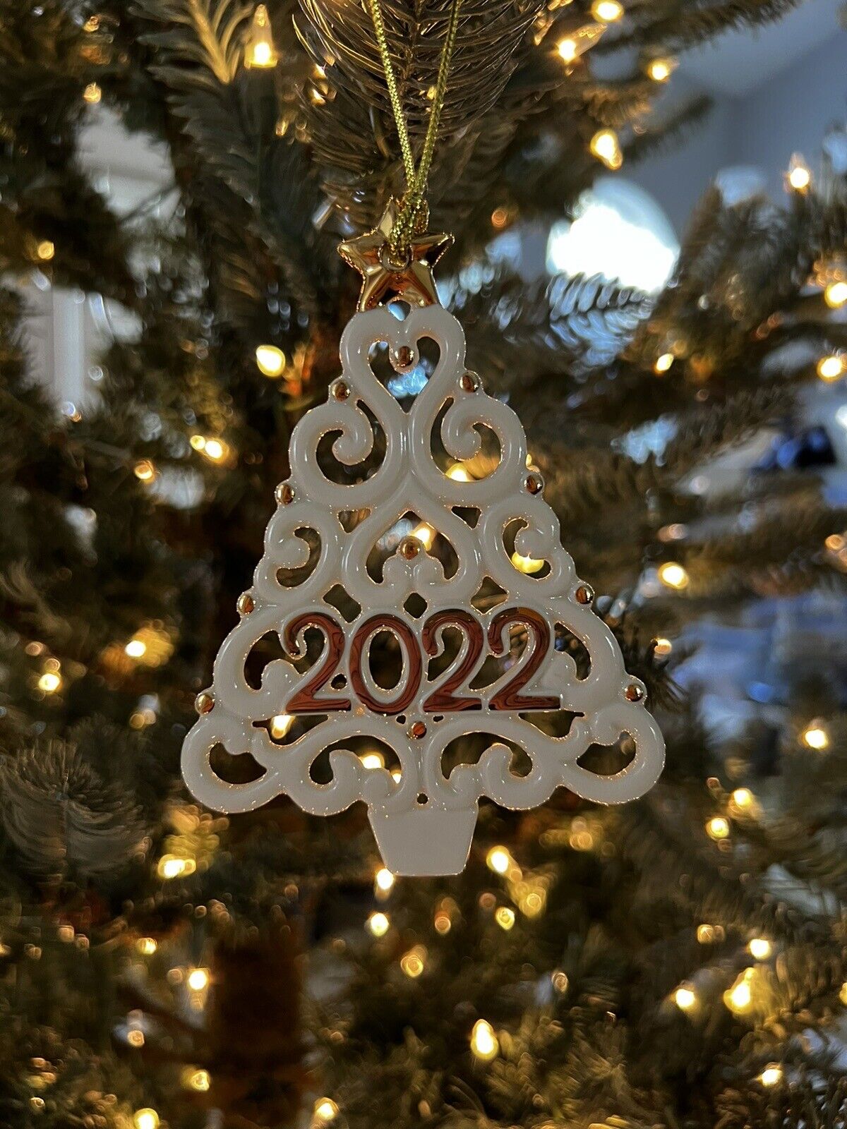 Lenox Pierced Christmas Tree 2022 Porcelain Ornament
