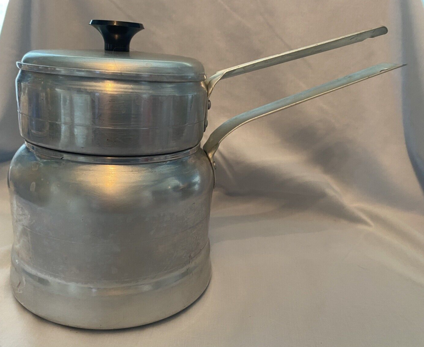 Vintage Comet Aluminum Double Boiler Sauce Pan With Lid