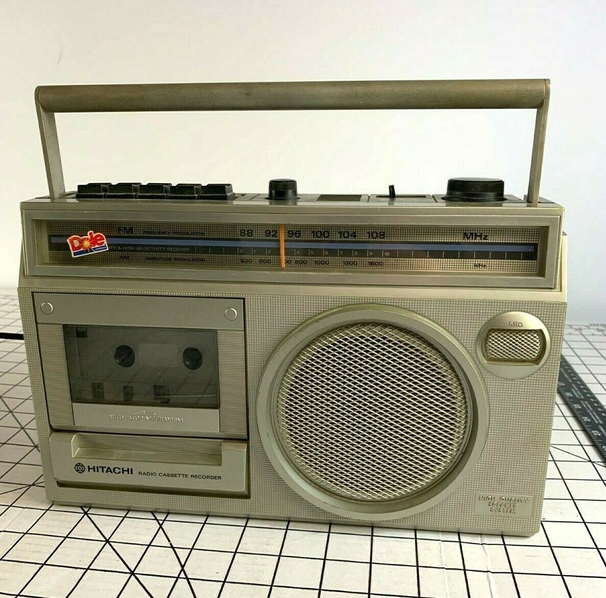 Vintage Hitachi TRK-5350H Stereo Portable Boombox Radio 70s 80s Mid Century Musi