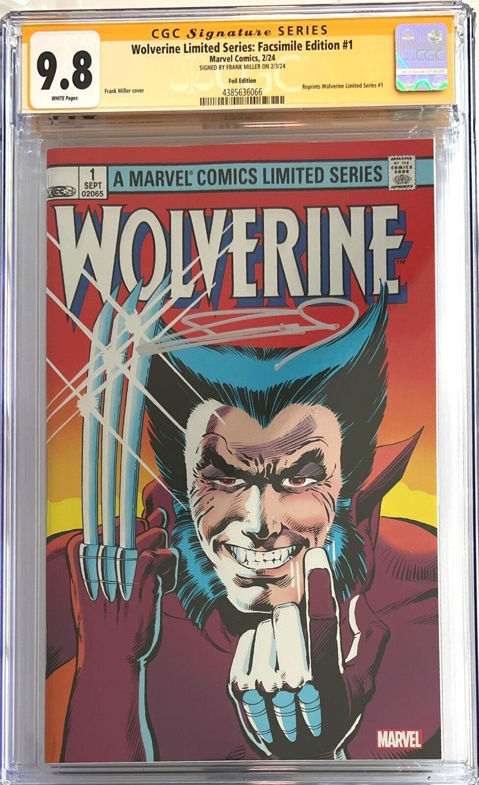 Wolverine Limited Series: Facsimile Ed. #1 CGC SS 9.8 Signed by Frank Miller