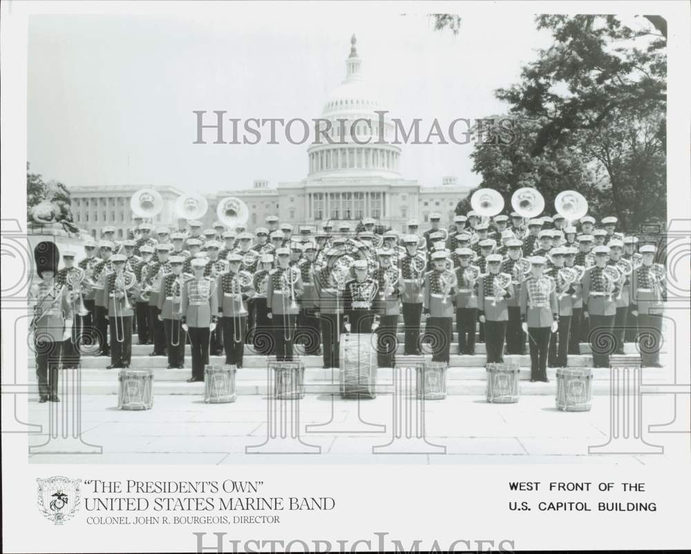 Press Photo United States Marine Band at West Front of Capitol Building, D.C.