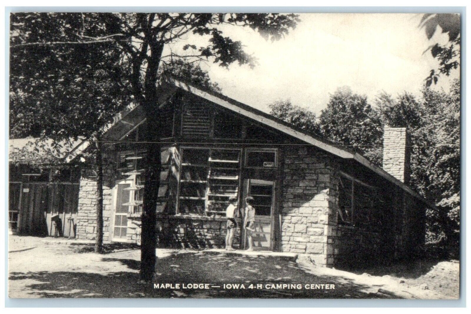 1958 Camping Center Exterior Building Maple Lodge Iowa Artvue Vintage Postcard