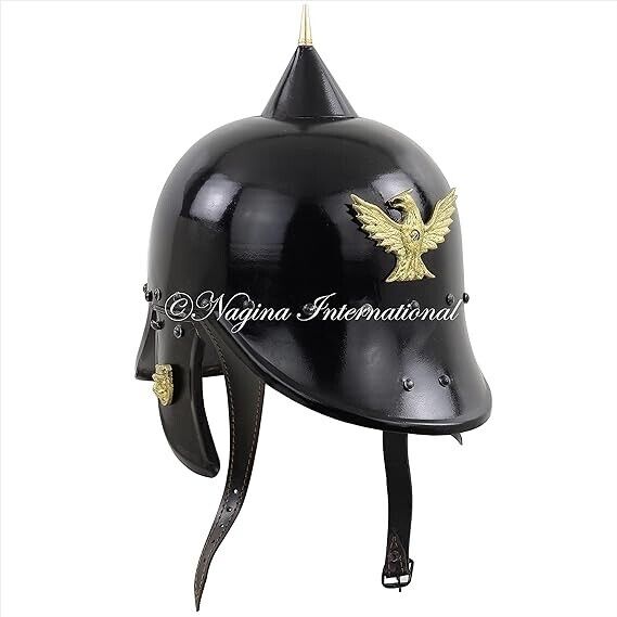 1867 German Pickelhaube Spiked Aluminum Helmet with Eagle Emblem WW1 World War 1