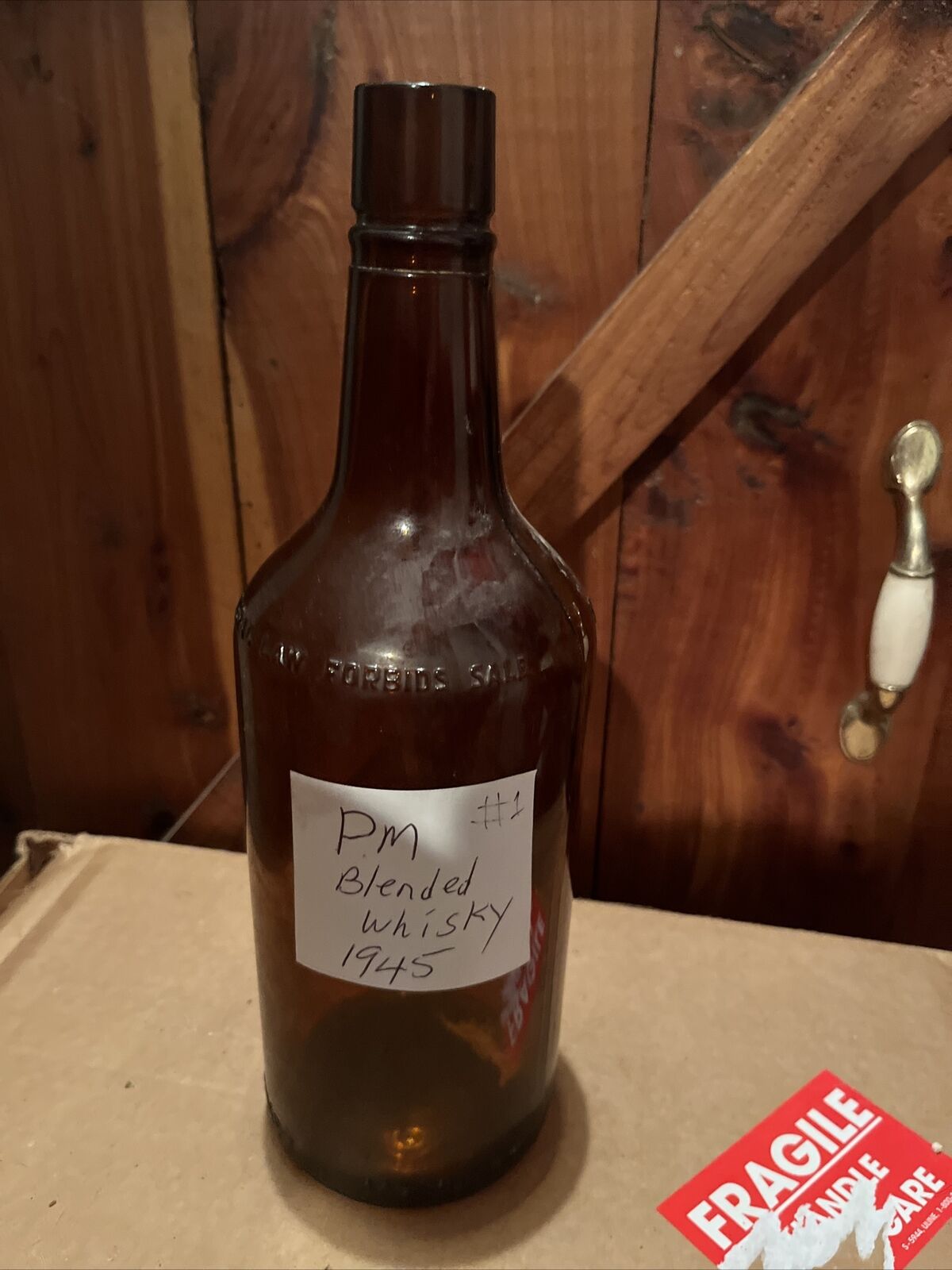Vintage PM Blended Whiskey Bottle 1945 #1