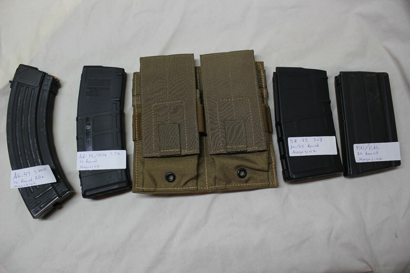 2 US Military Issue USMC Rifle Double Magazine Pouch Coyote Brown 2 308 7.62x51