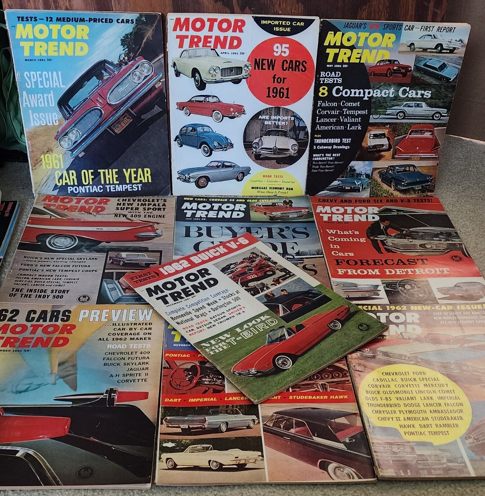1961 Motor Trend Magazine Vintage Lot Of 10 March - December See Pictures