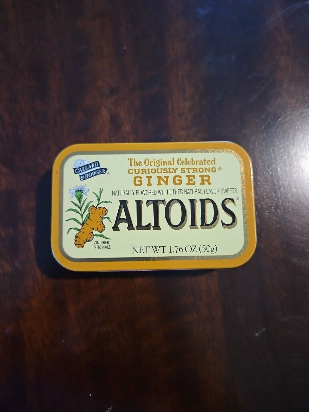 Altoids Ginger Tin Empty 1.76 Oz Yellow Discontinued