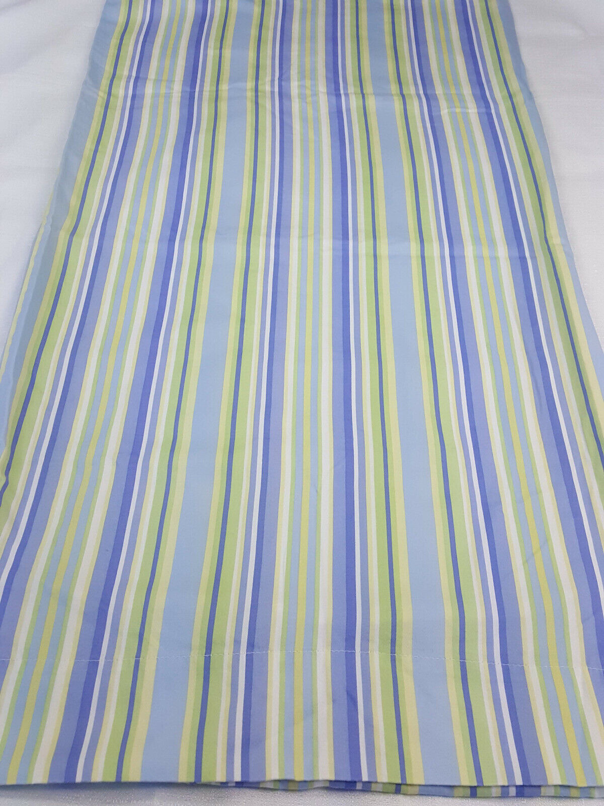 One King Pillowcase Striped Blue Green White Bed Bedroom Decor