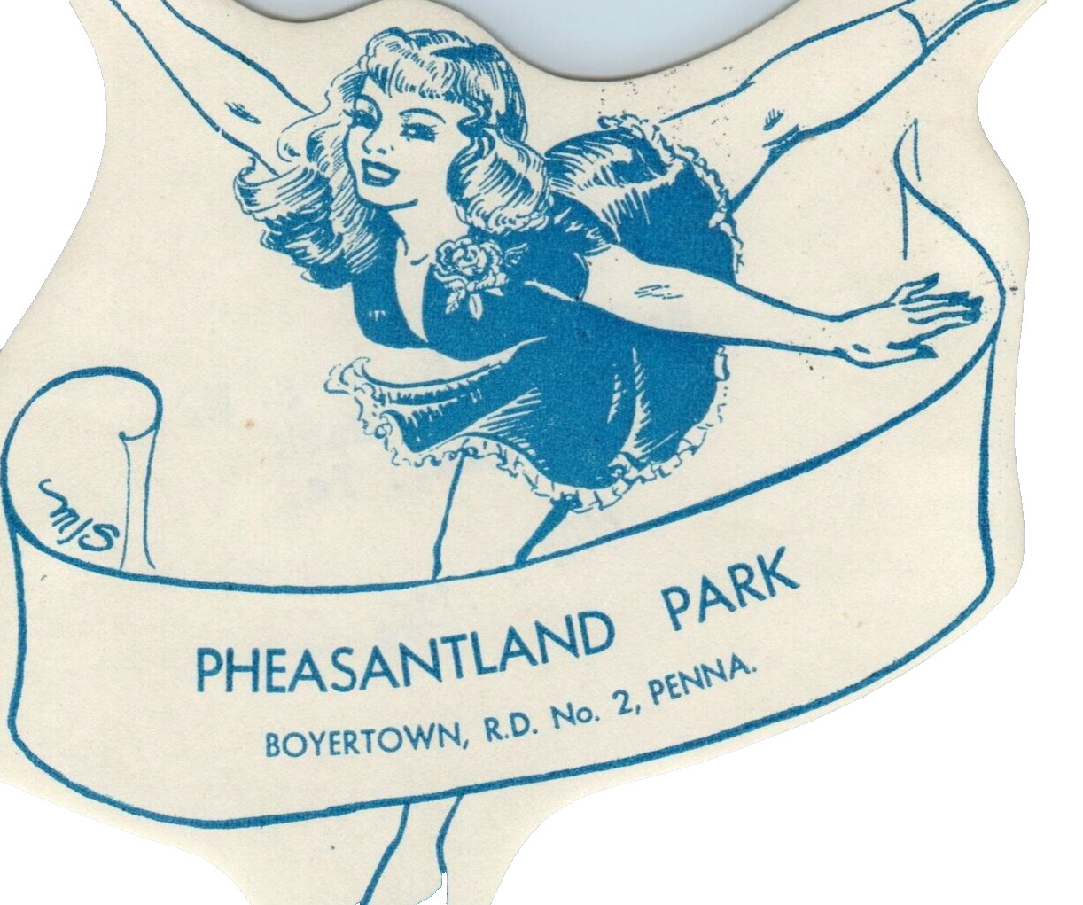 Pheasant Land Vintage Artist Signed Roller Skating Rink Sticker Boyertown PA rs2