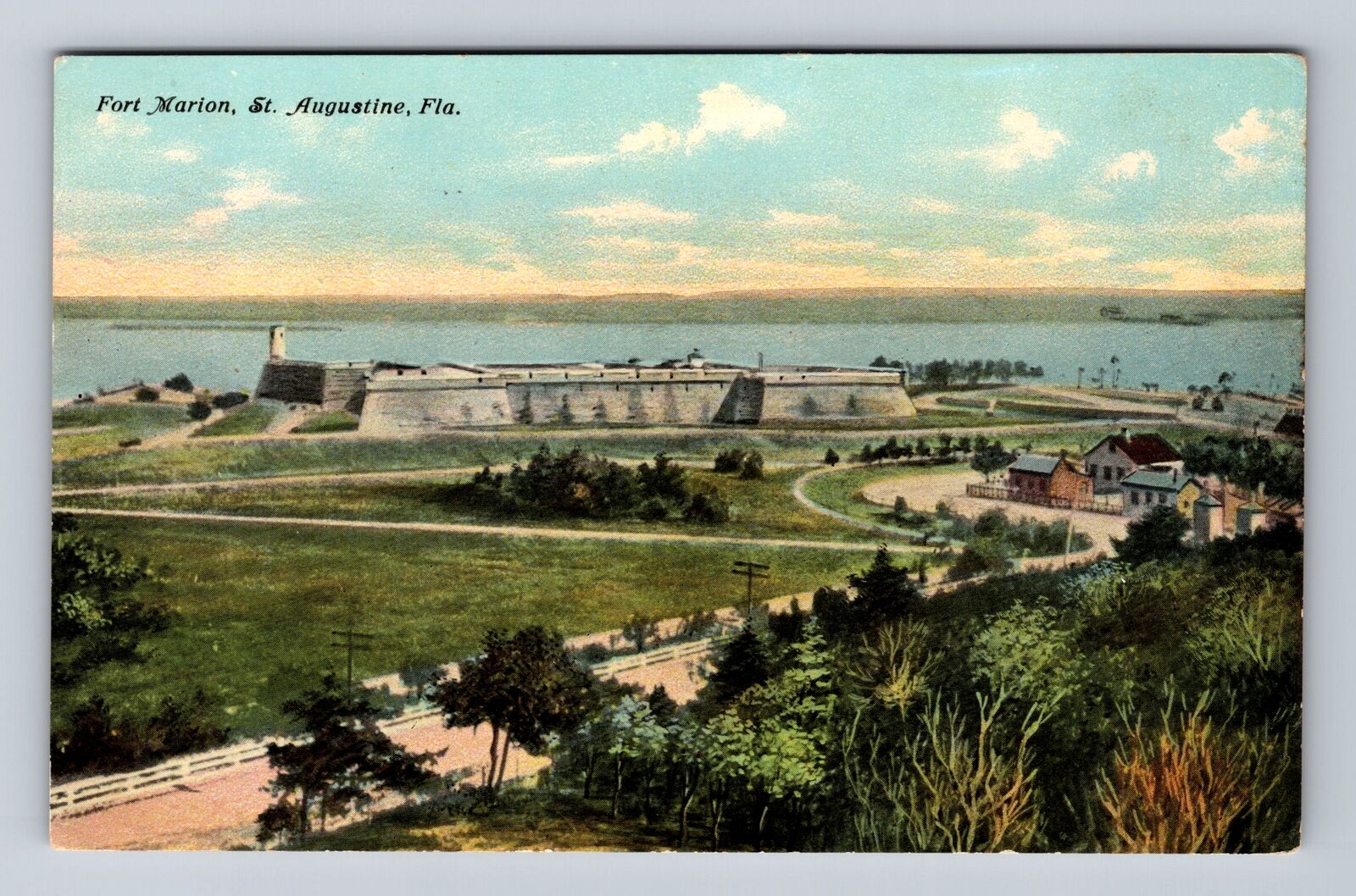 St Augustine FL-Florida, Fort Marion, Antique, Vintage Postcard