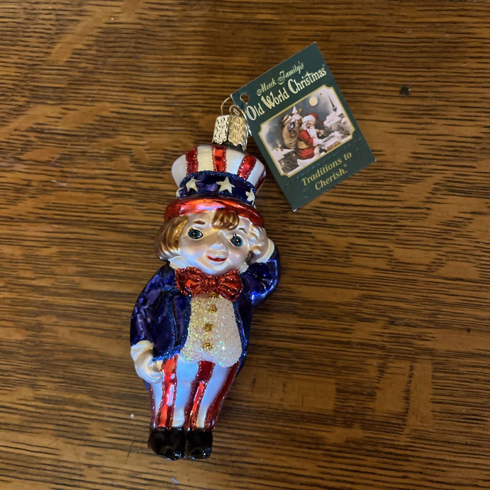 Old World Christmas Patriotic Yankee Doodle 4th of July Glass Ornament 2003