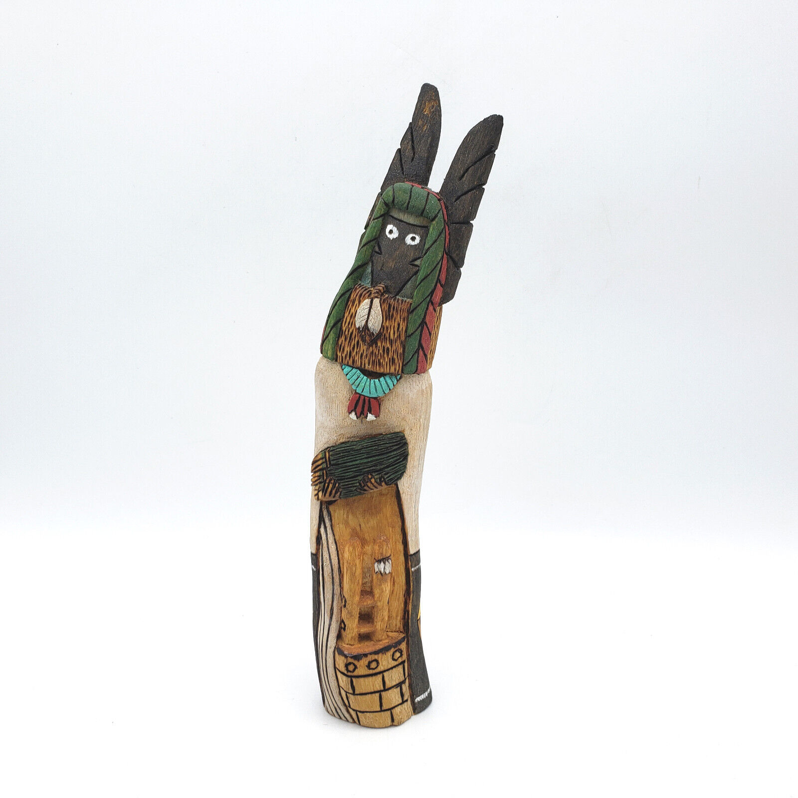 Crow Mother Kachina Doll Signed T. Q. Hopi Katsina Mother Figure Wood Carving