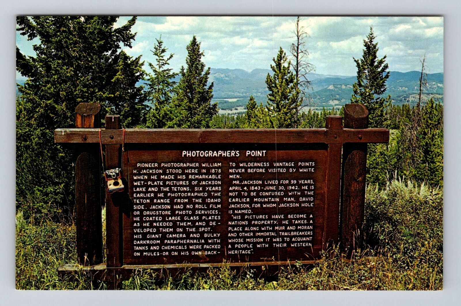 Grand Teton National Park, Teton Range, Signal Mountain, Vintage Postcard