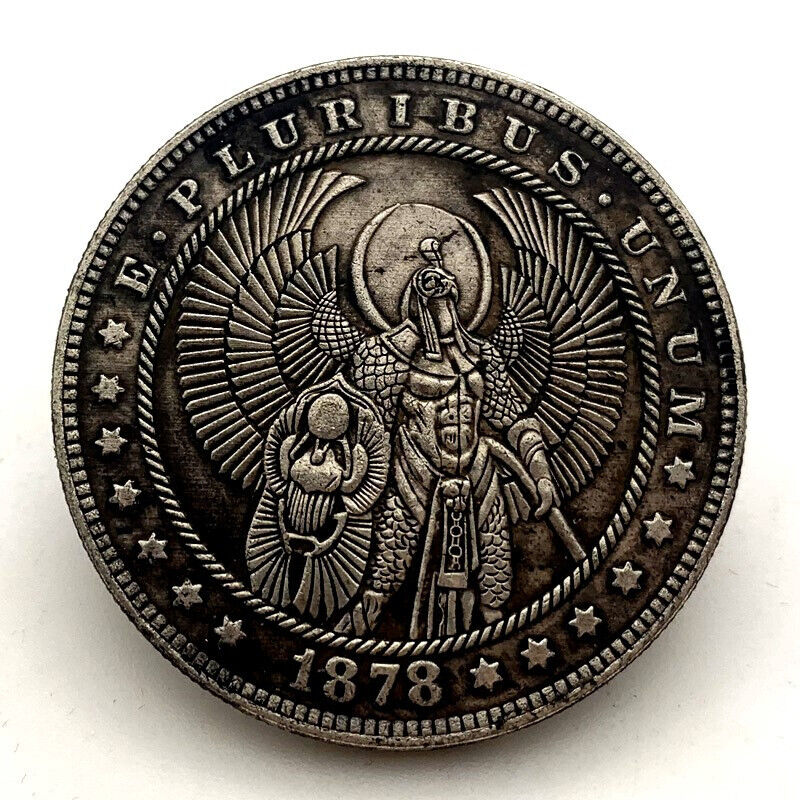 1878 God of Death Egyptian Mummification Anubis Commemorative Carft Art Coin US