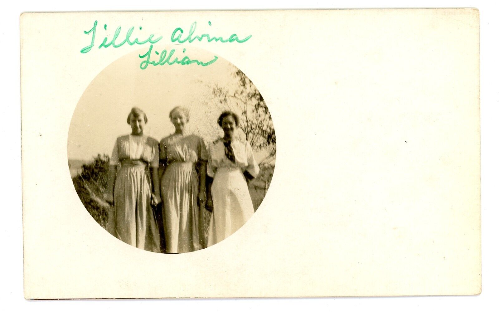 Antique RPPC 3 Young Women Group Photo Minnesota Long Dresses AZO 1904-18