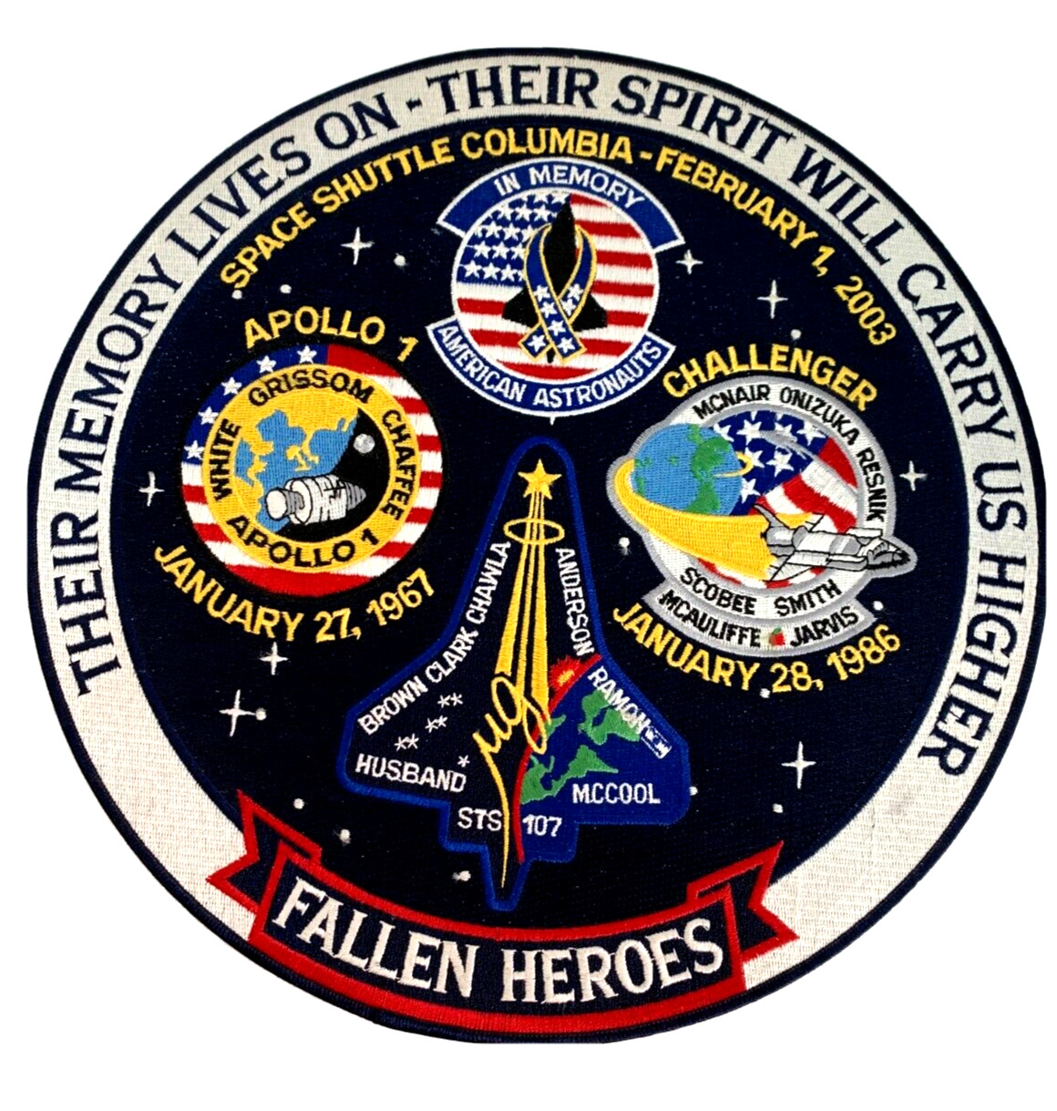NASA 12” Rare  FALLEN HEROES Commemorative In Memory Astronauts Patch