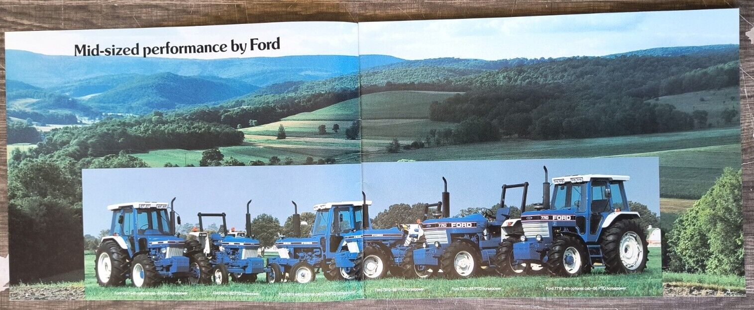 1980s Ford New Holland Tractors Sales Brochure 7710 Advertising Catalog Wall Art