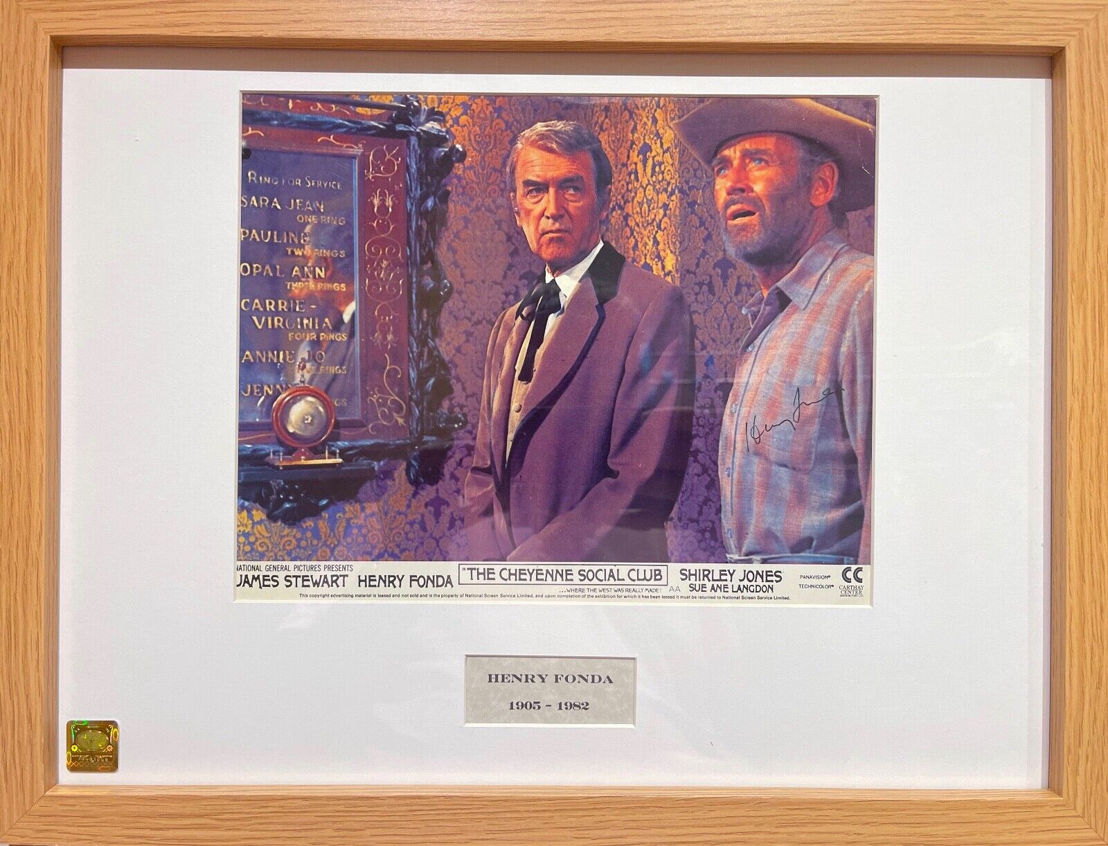 Henry Fonda Actor 100% Guaranteed Hand Signed Framed (16 x 12') Film Photo & COA