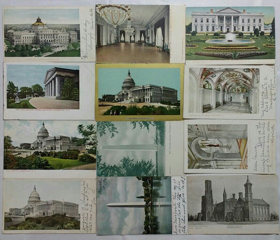Washington DC - Lot -12 1900s Undivided Back Vtg Postcard Landmark Buildings Vtg