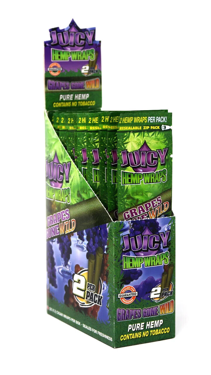 Juicy Jays Grape Gone Wild Wraps-Terps-25 Packs of 2-50 Total Wraps Full Box