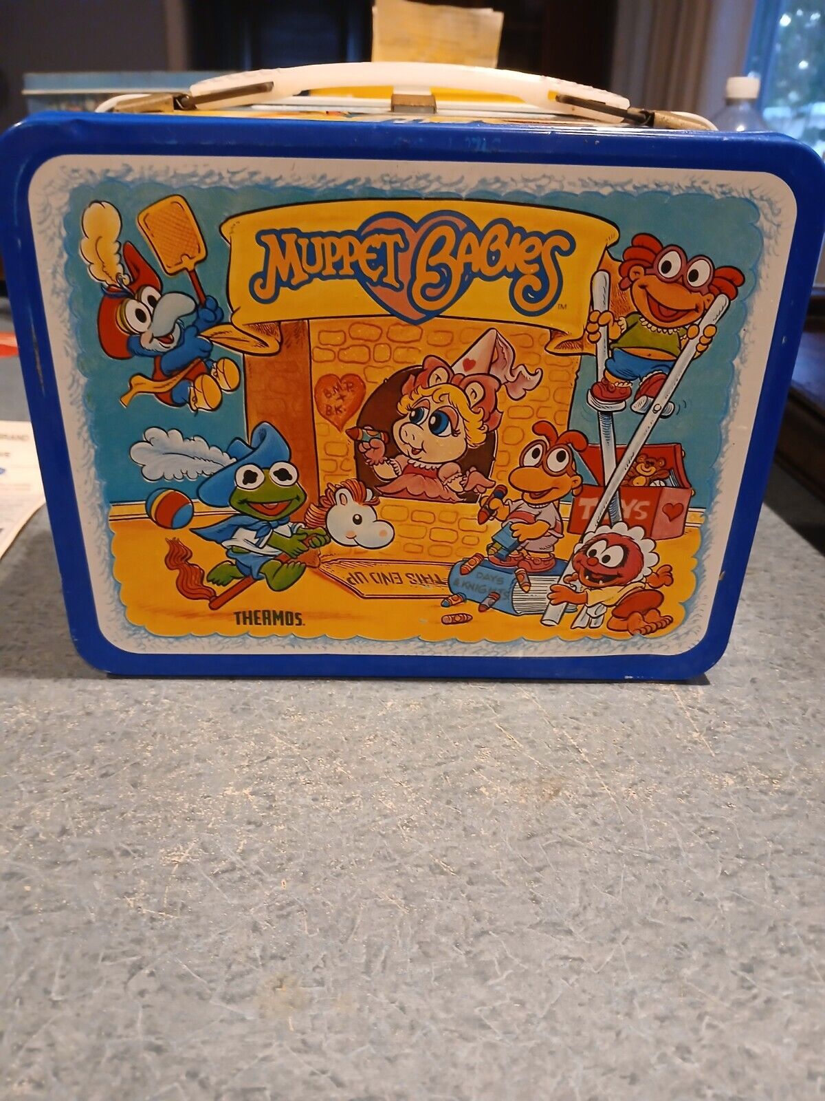 Vintage 1985 Jim Henson\'s Muppet Babies Metal Lunchbox and Thermos
