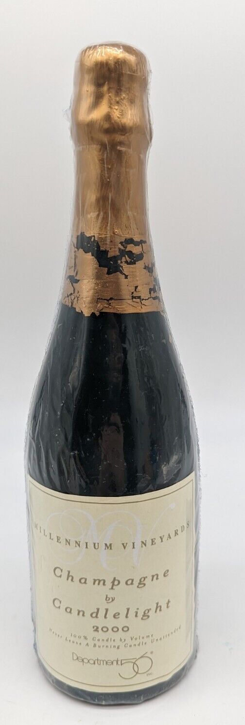 Dept 56 Champagne By Candlelight Bottle Candle 2000 Millennium Vineyards 12\