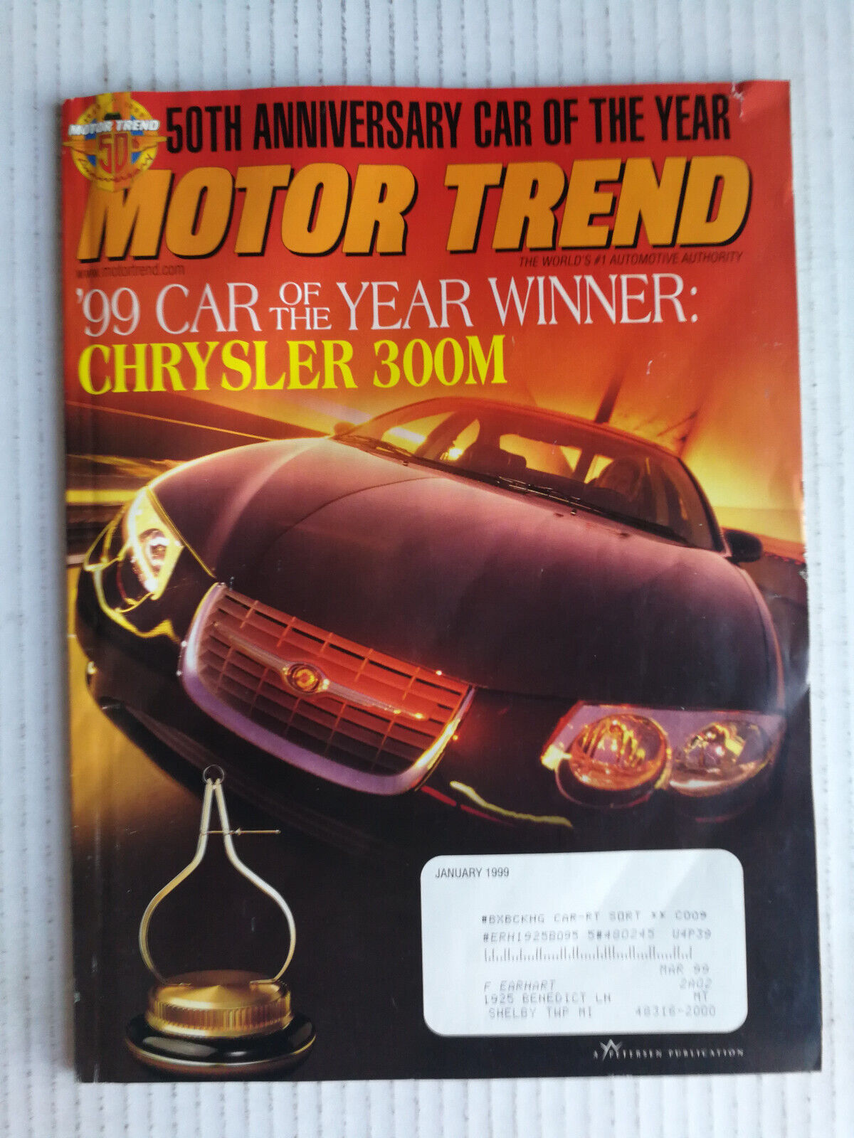 Motor Trend Magazine 1999 - The Complete Year - All 12 Issues