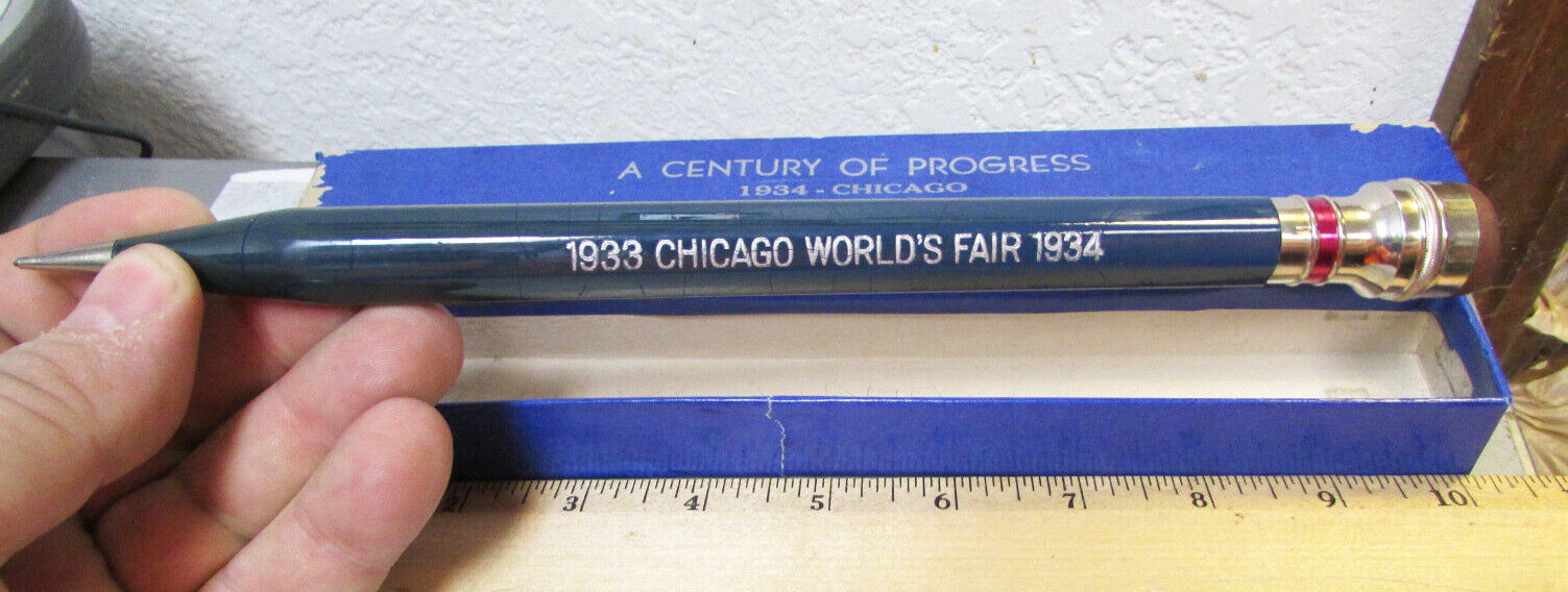 vintage 1933 1934 Chicago Worlds Fair 10 inch Automatic Pencil w original box