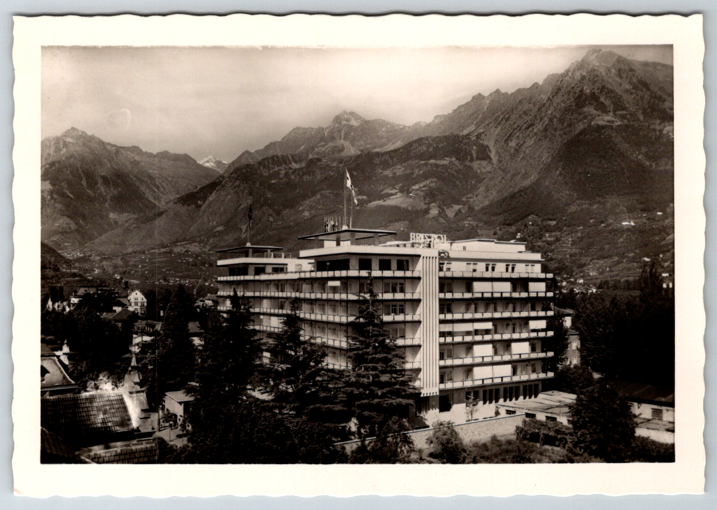1950s Grand Hotel Bristol Merano Meran Bolzano Vintage Postcard