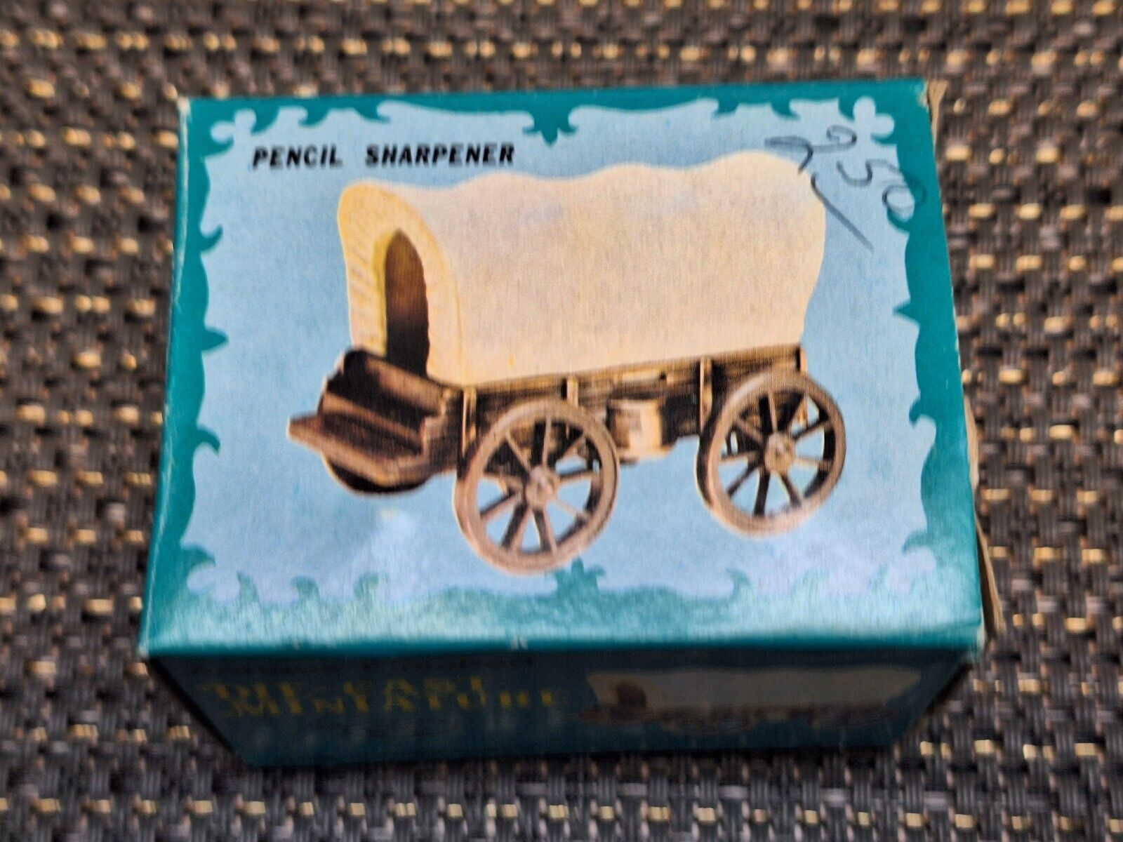 Antique Finished Diecast Miniature Covered Wagon Pencil Sharpener NO.9761 W/ Box